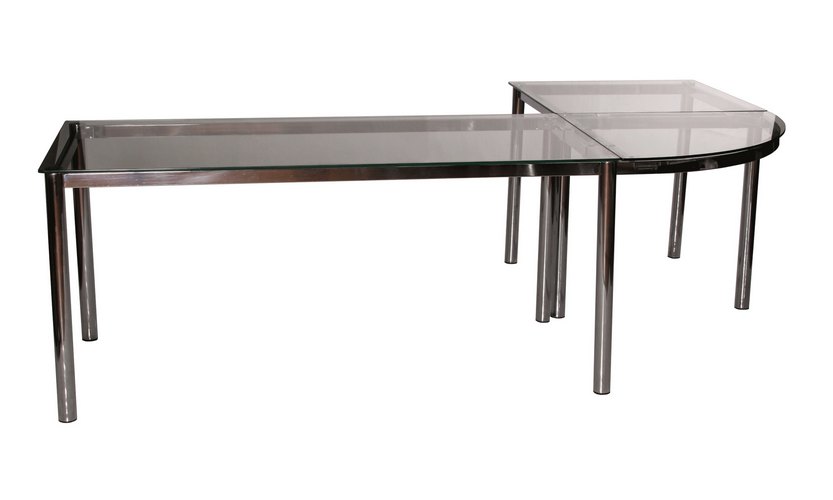 MESA ESTAO MODULAR 235X150 - Tampo de Vidro Incolor